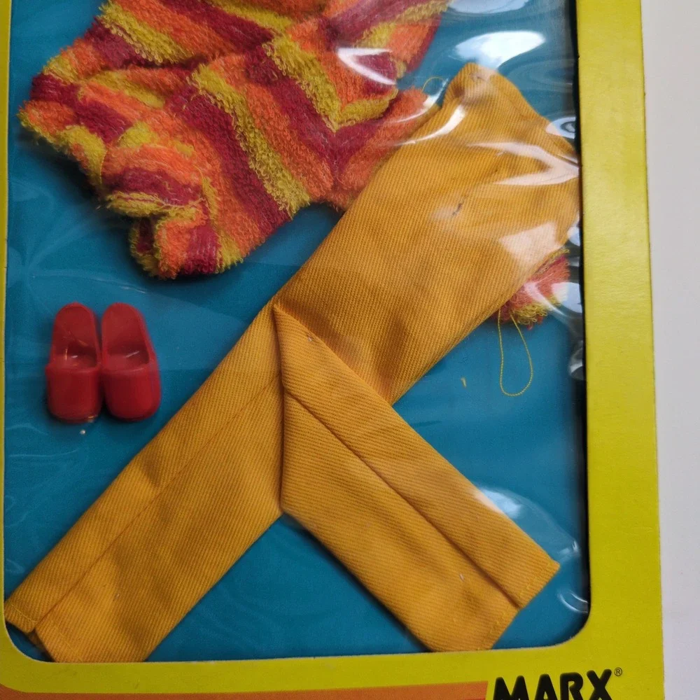 Vtg‎ 70s Marx Sindy Windswept #44203 Doll Outfit Yellow Striped Terry Cloth